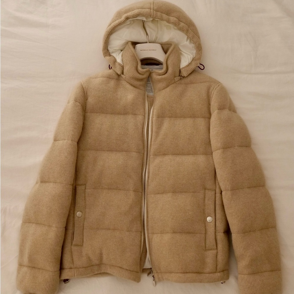 Brunello Cucinelli, Men Cashmere Down Jacket. Size 46